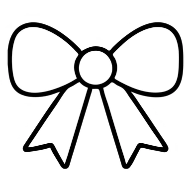 minimal outlined icon of a coquette bow sticker