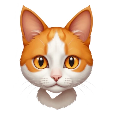 tiny + skinny ginger and white cat with deep orange eyes sticker