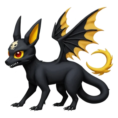 Nebulae Gothic Spooky Umbreon-Salandit-Cubone-Duskull-Noibat-Fakémon-hybrid-creature (full body)  sticker