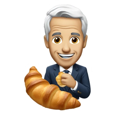 Emmanuel macro French président eating croissant  sticker