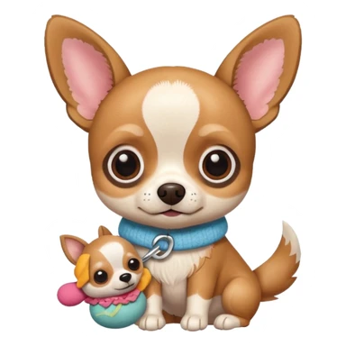 Chihuahua avec peluche Stitch sticker
