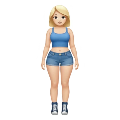 curvy body teen girl huge ass with super short jeans no shirt no bra blonde full body long hair huge boobs legs spread  sticker