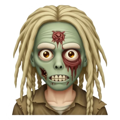 create zombie with dreadlocks nah have some of them coverings his face sticker