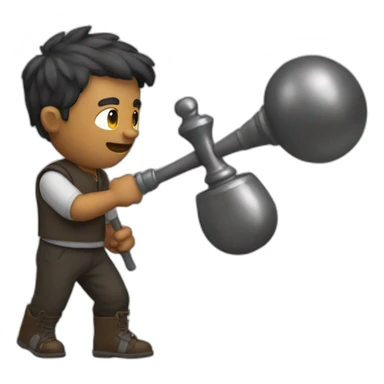 Men with a macebell sticker