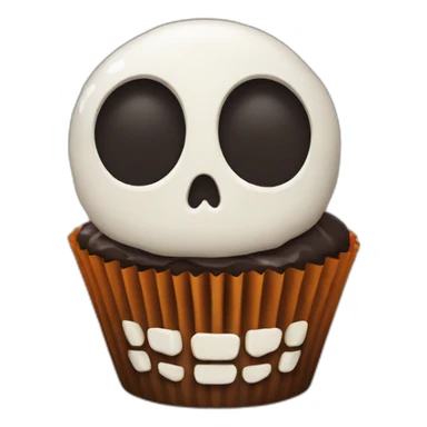 Happy Halloween skull cupcake sticker