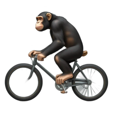 Un chimpanzé sur un velo sticker