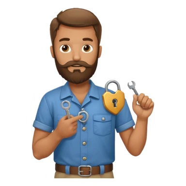 bearded locksmith sticker