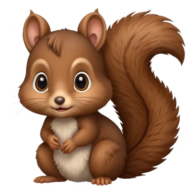 baby squirrel dark brown sticker
