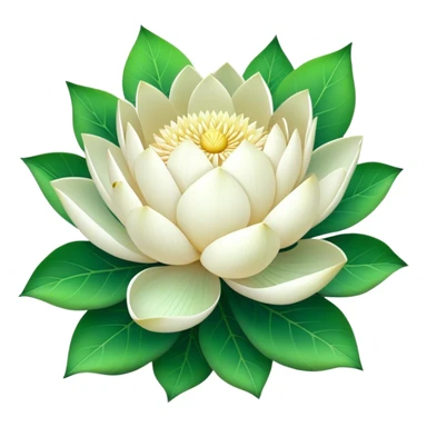 super big bouquet White Lotus, luxuriant, stem, leaf sticker