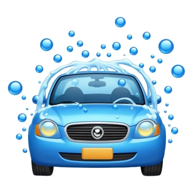 create me an image for a vertical in my super app, Car wash, entering the auto wash machine with soup...etc sticker