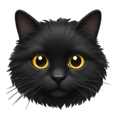 black fluffy ccat sticker