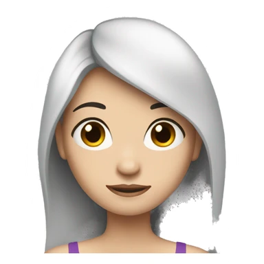 pale woman long black hair doing yoga sticker