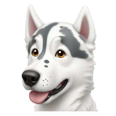white husky with spots sticker