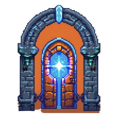 Blue dungeon gate from Solo Leveling, glowing mystical portal sticker