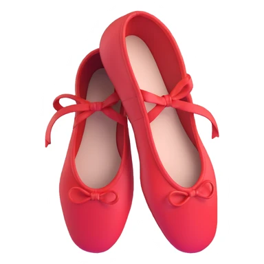 red ballet shoes top view sticker
