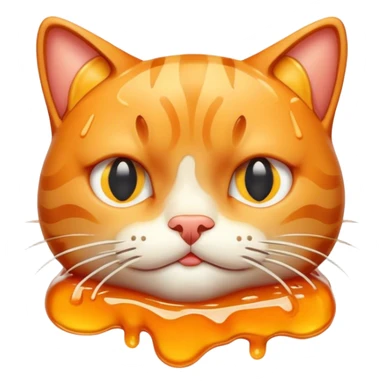 melting cat ￼ sticker