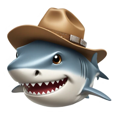 shark with cowboy hat sticker