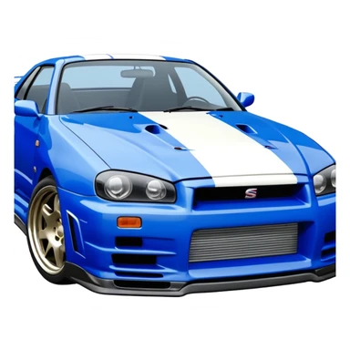 The 1999 Nissan Skyline GT-R R34 is the car used in the movie 2 Fast 2 Furious.   sticker