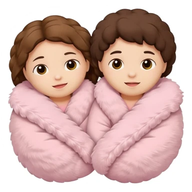 Fluffy brown and soft pink sleepers sticker
