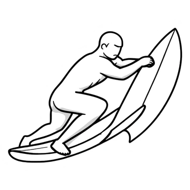 Bowing surfer sticker