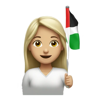 Girl wearing iraqi flag cheering sticker