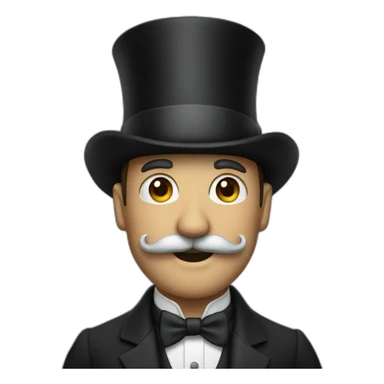 Man with mustache and top hat sticker