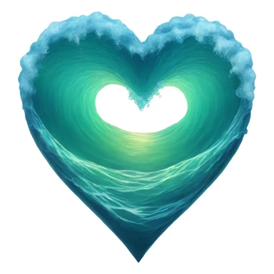 Ocean heart sticker