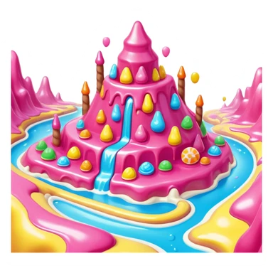 surreal melting SPAM candy land landscape sticker