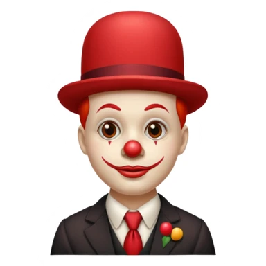 Clown in bowler hat & tie sticker