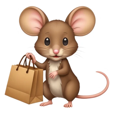 Mouse with Shopping Bags sticker