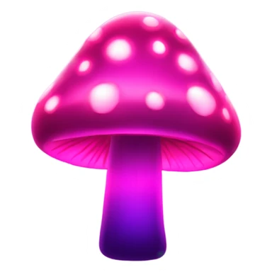 Hot pink sparkly neon glowing mushroom sticker