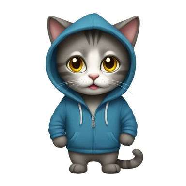 Cat wearing a hoody  sticker