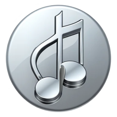 3D music icon logo note  no background sticker