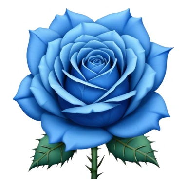 Blue rose with prickly the stem sticker