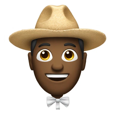 un emoji de risa con sombrero formal bastón sticker