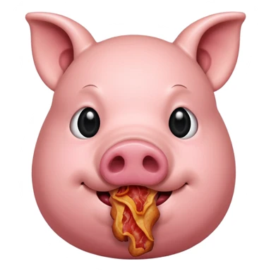 Pig eating bacon sticker