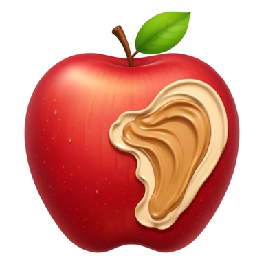 apple with peanutbutter sticker