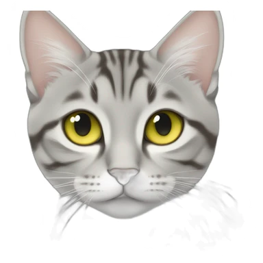 light grey tabby with white lines domestic short hair with yellow green blue eyes and black pupil sleeping sticker