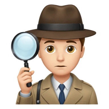 a detective looking at something with magnifying glass sticker