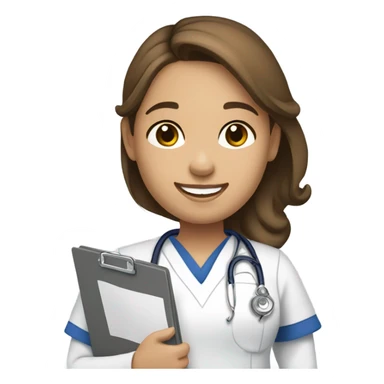 brown hair girl being a medical assistant  sticker