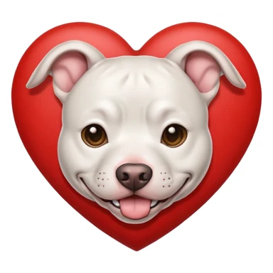 happy pit bull face inside a heart sticker