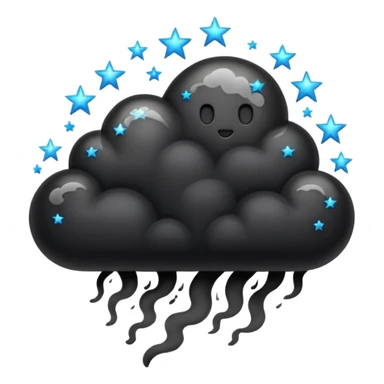 Black cloud with stars sticker