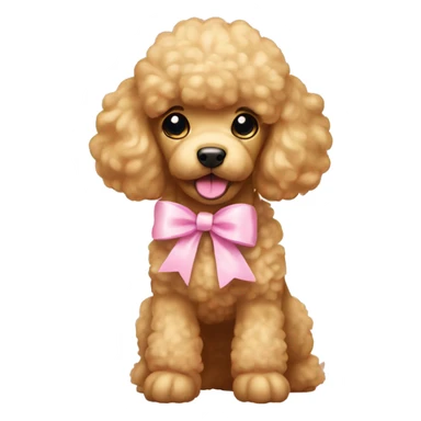 golden poodle with light pink bow sticker