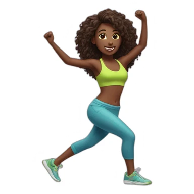 Zumba dancing girl sticker