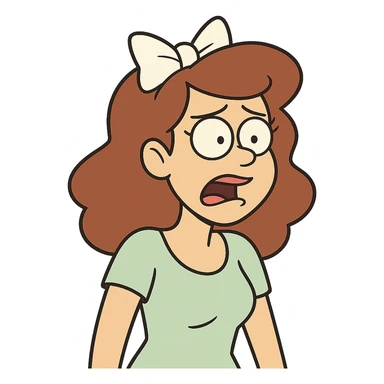 white bow flat toon style sticker