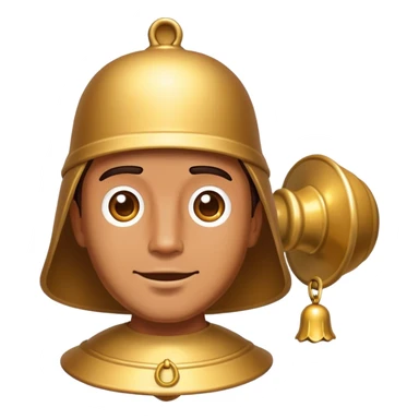 a man with a bell sticker