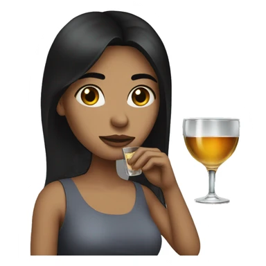 Women with dark hair drinking a shot  sticker