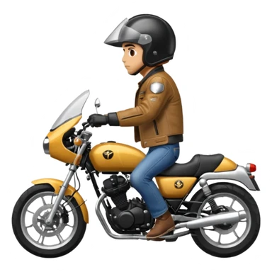 Man riding yamaha rd350 motorcycle sticker