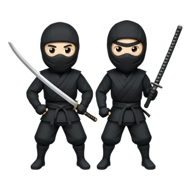 two white men dressed as ninjas sticker