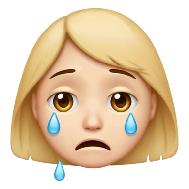 crying face emoji, expressive and clear sticker